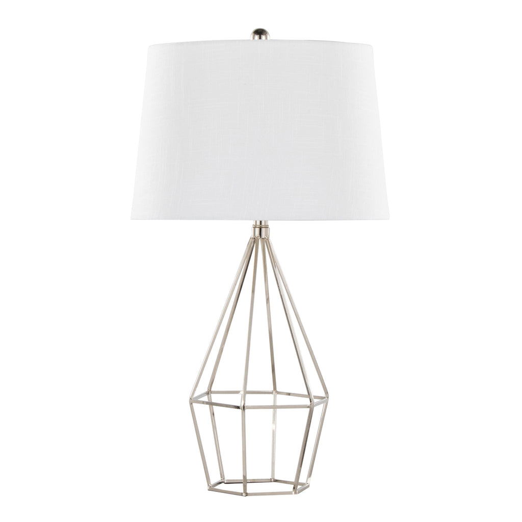 Diana 29" Contemporary Metal Table Lamp Set in Polished Nickel