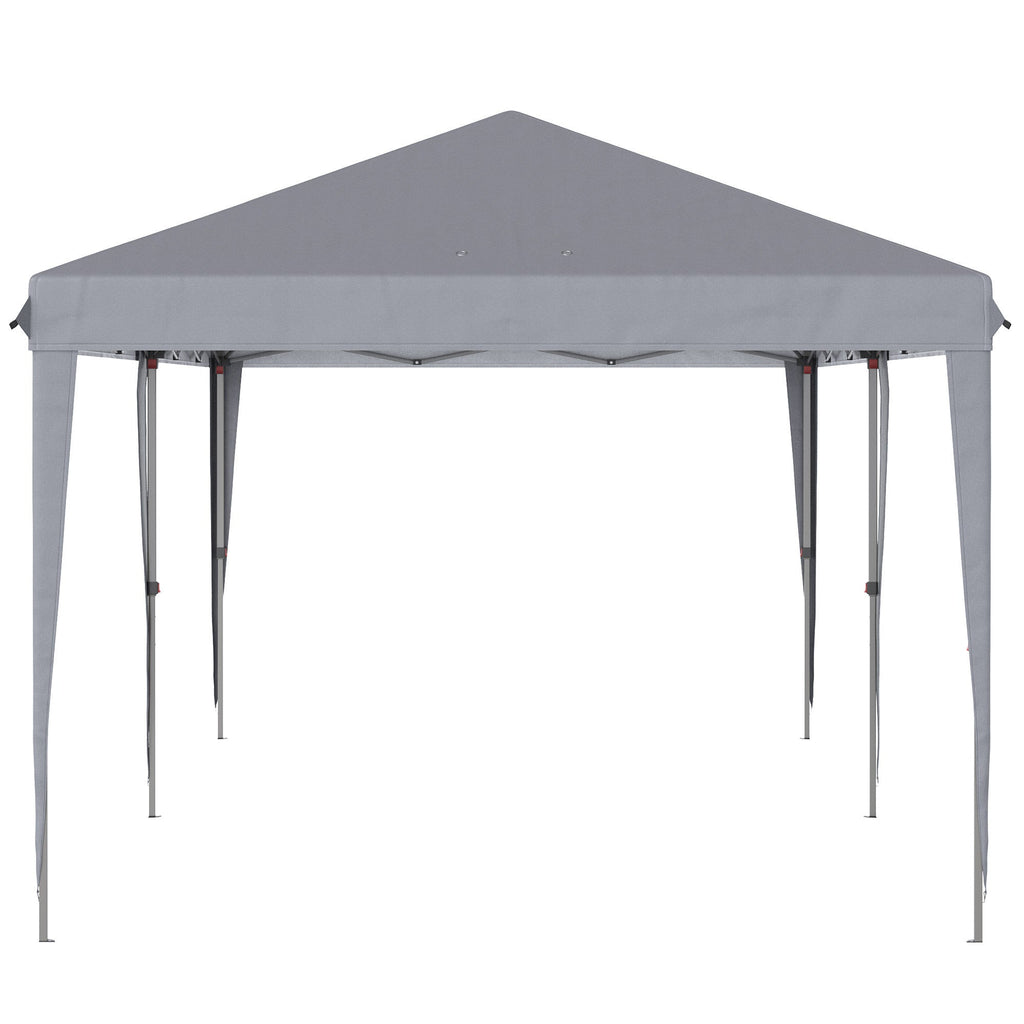 Outsunny 10' x 20' Pop Up Canopy Tent Heavy Duty Steel Frame Gray