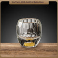 Diamond Faceted Gold Foil White Vertical Turquoise Wine Glass