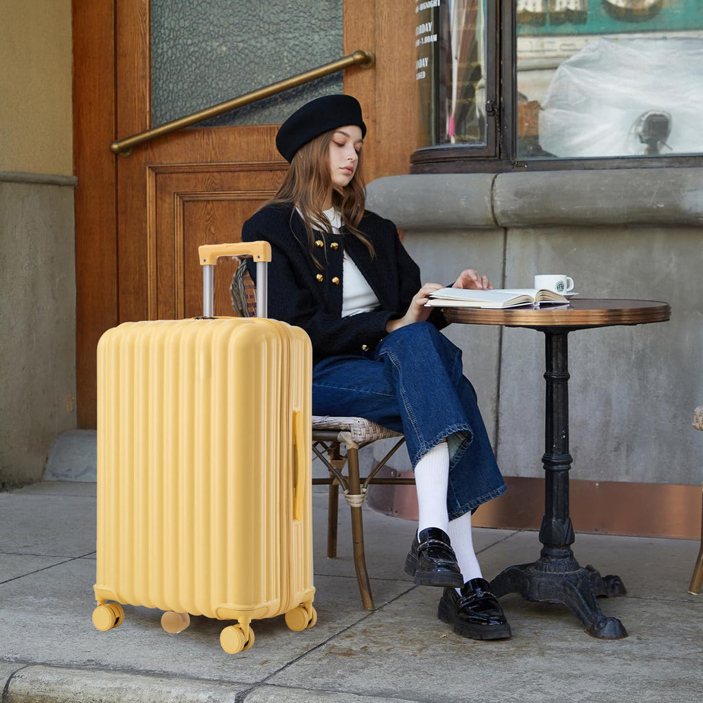 20/24/28 ABS Spinner Wheel Luggage Set with USB Port & Cup Holder