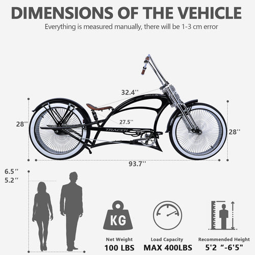 Tracer Scorpion Pro DTS Stretch Chopper Cruiser Bike