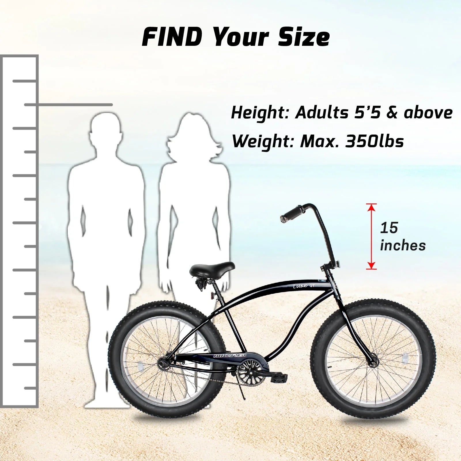 Micargi Luxe GT 26" Beach Cruiser Bike