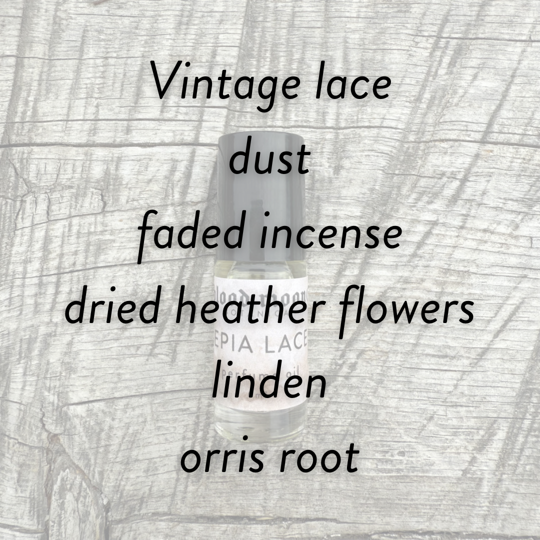 Sepia Lace Perfume Oil - Lace, Dust, Heather & Linden