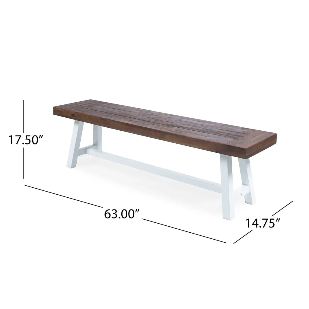 Tranquilizer Outdoor Acacia Wood Bench With Slat Panel Design