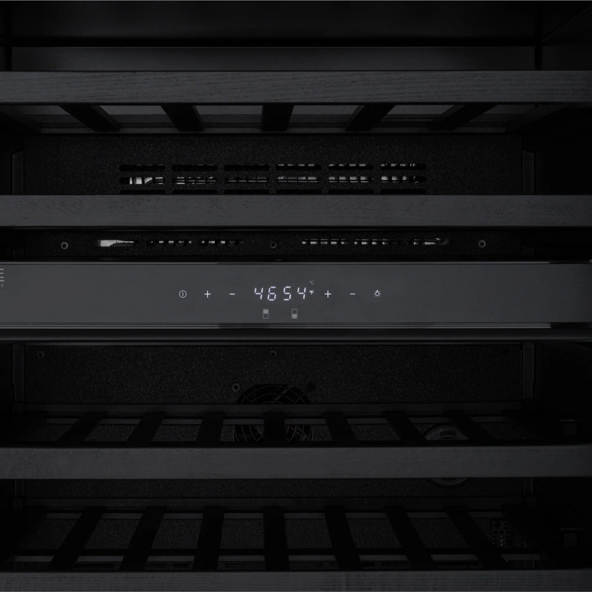 KoolMore Reserve 24 in. Under-Counter Panel Ready Dual Zone Built-in Wine Cooler and 45 Bottle Capacity in Black