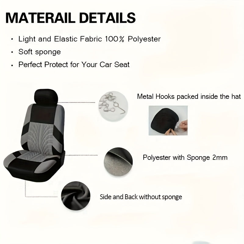 Tire Track Seat Covers Breathable Universal Set of 5