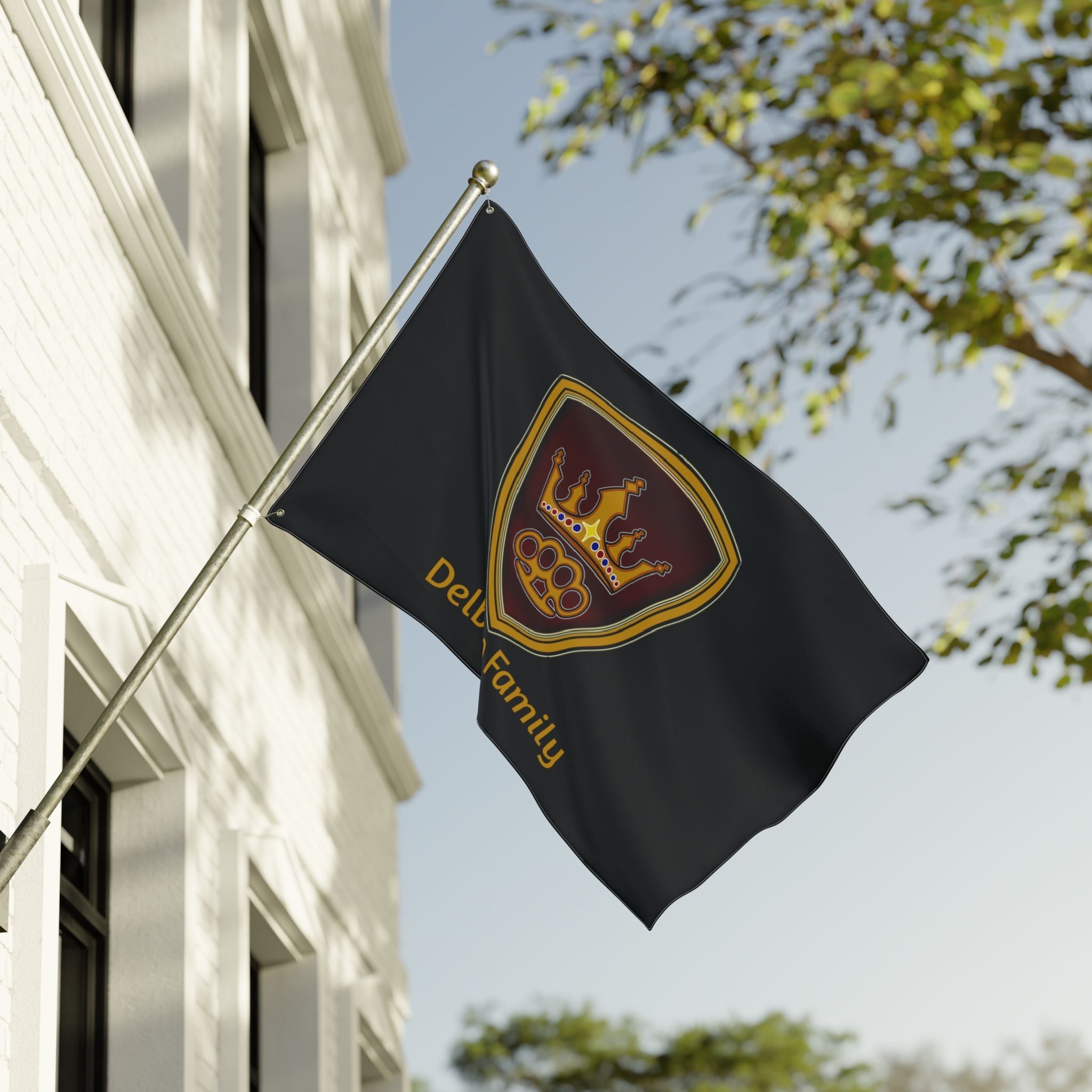 Delberto Family Flag — Double-Sided Outdoor Banner