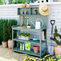 TOPMAX 65" Large Wooden Farmhouse Rustic Outdoor Potting Bench Table