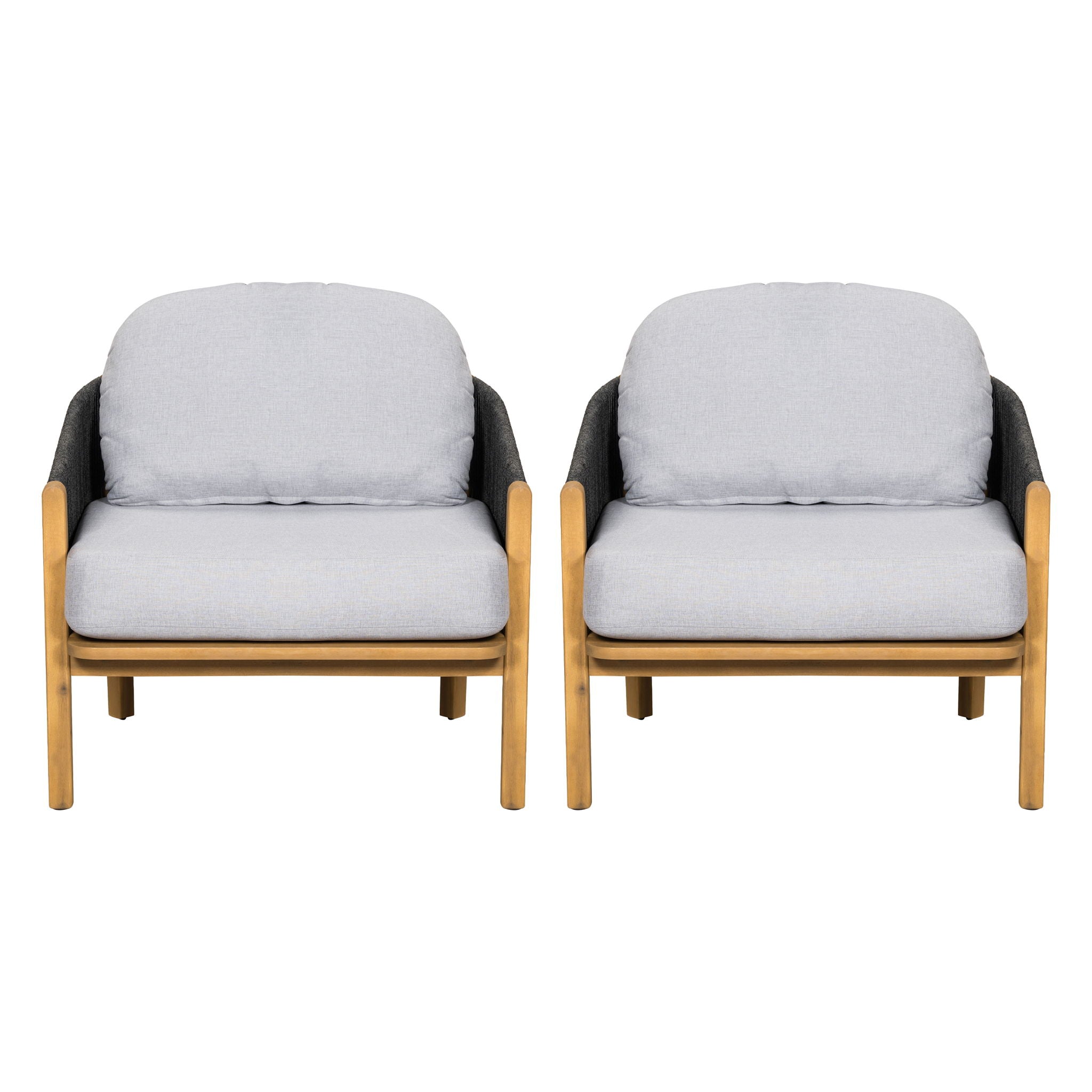 Grotta Outdoor Wood Club Chair Set of 2