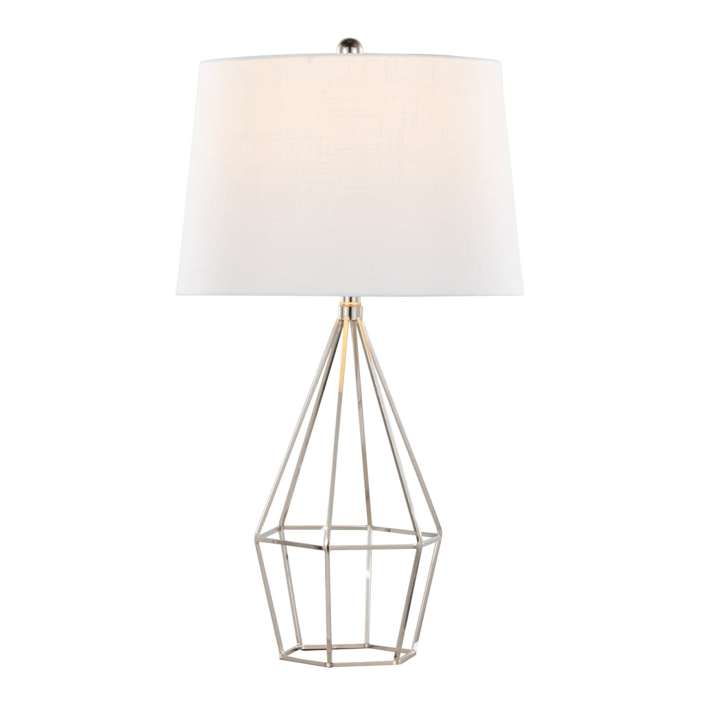Diana 29" Contemporary Metal Table Lamp Set in Polished Nickel