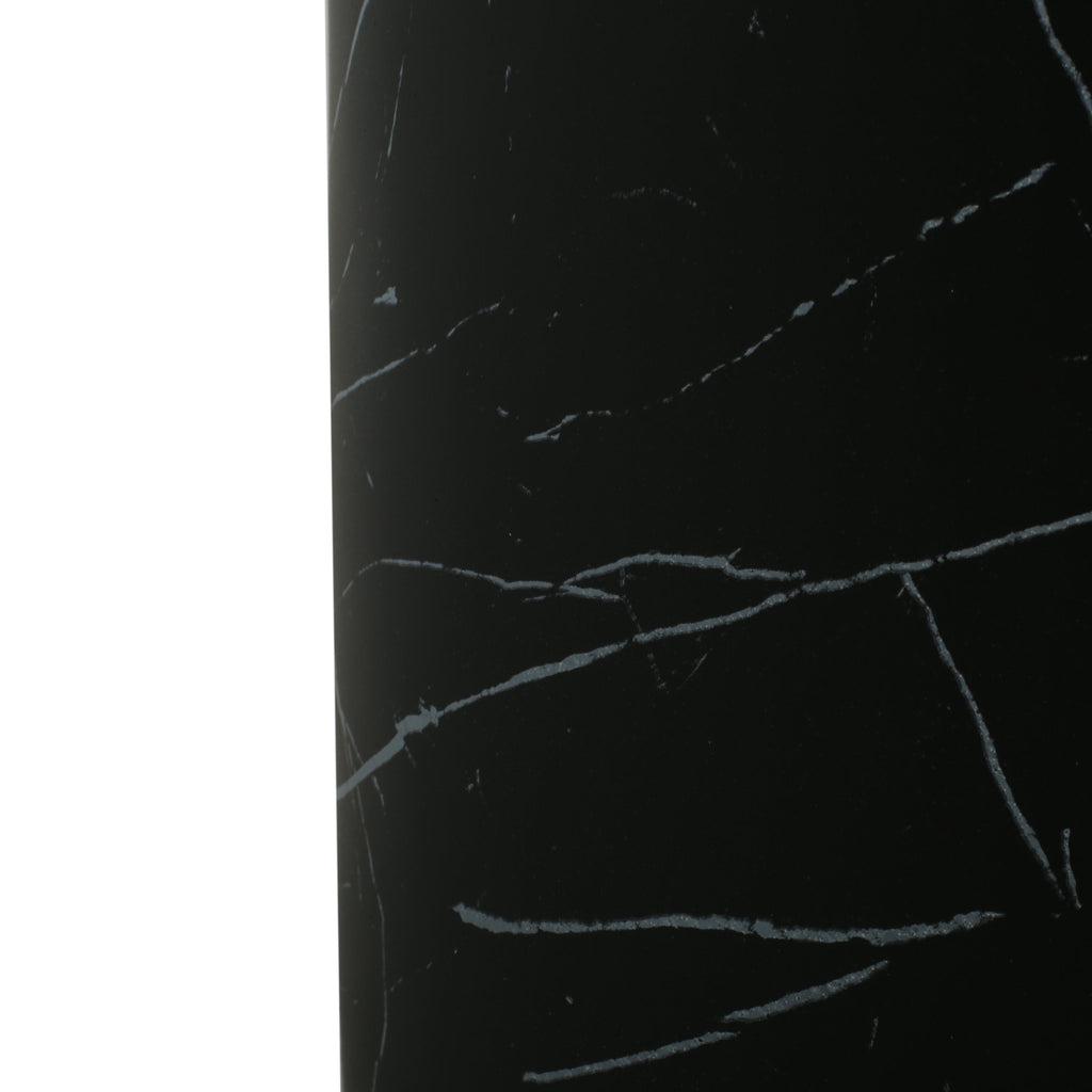 Contemporary Outdoor Lightweight Concrete MGO Side/End Table with Black Marble Finish