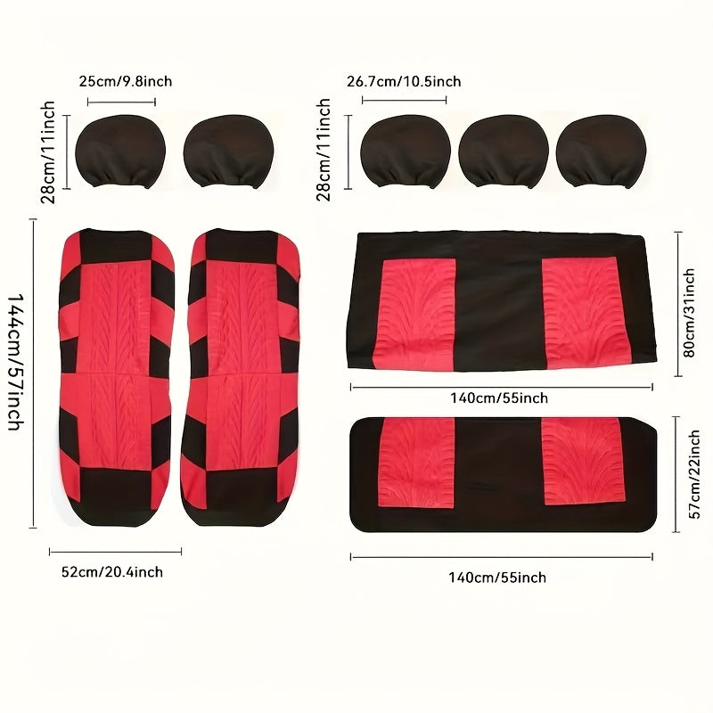 Tire Track Seat Covers Breathable Universal Set of 5