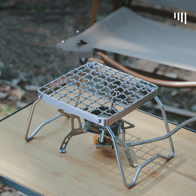 Outdoor Picnic With Folding Barbecue Grill