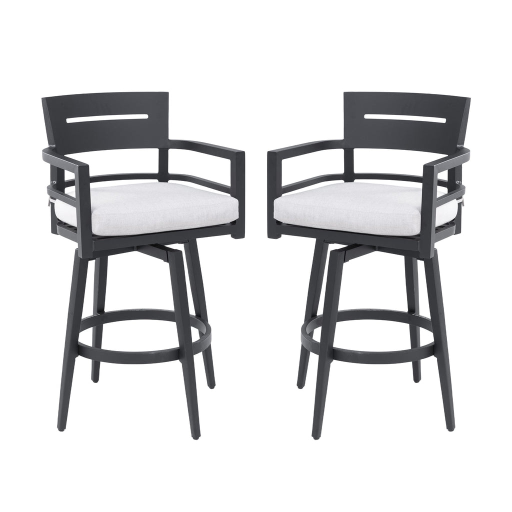 Modern Outdoor Swivel Bar Chairs Set of 2