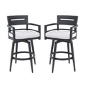 Modern Outdoor Swivel Bar Chairs Set of 2
