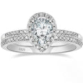 S925 Inlaid Water Drop Pear-shaped Zircon Women's Ring