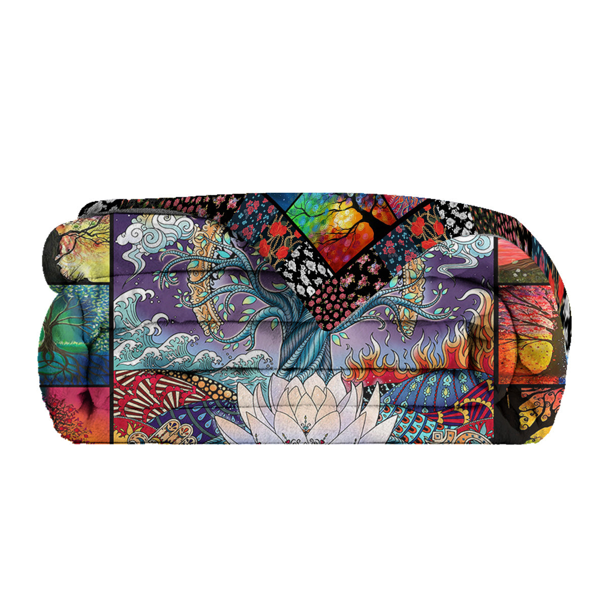 1 Pce Of Flannel With Various Lotus Tree Patterns, Soft And Fluffy, Multifunctional Outdoor Beach Camping, Living Room Sofa, Office Nap, Printed Blanket
