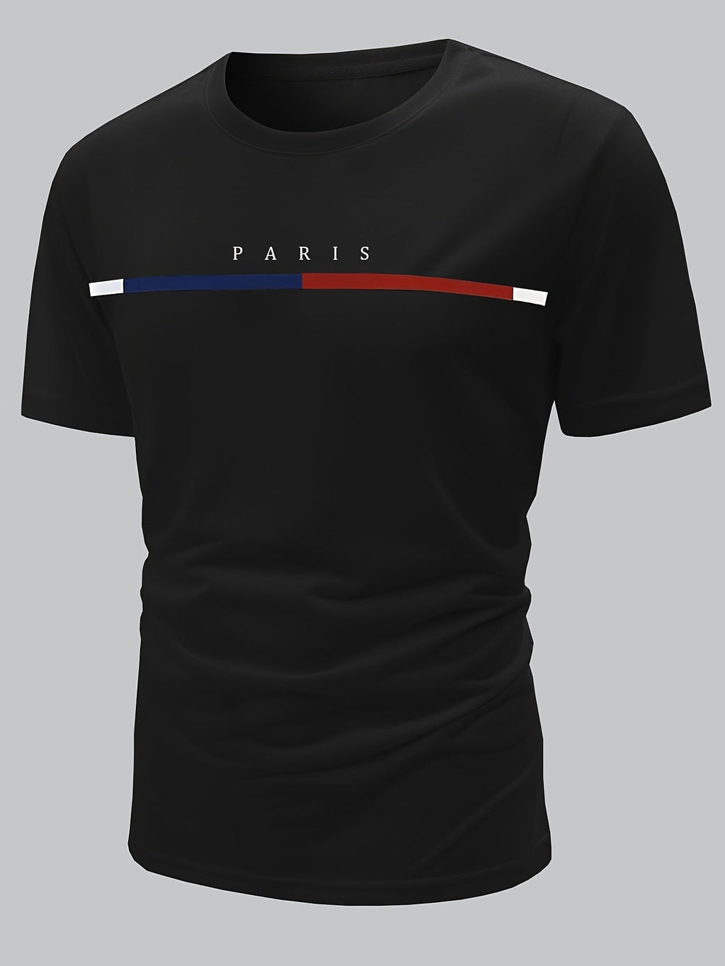 Men's  Paris Short-Sleeve Crew Neck Fitted T-Shirts