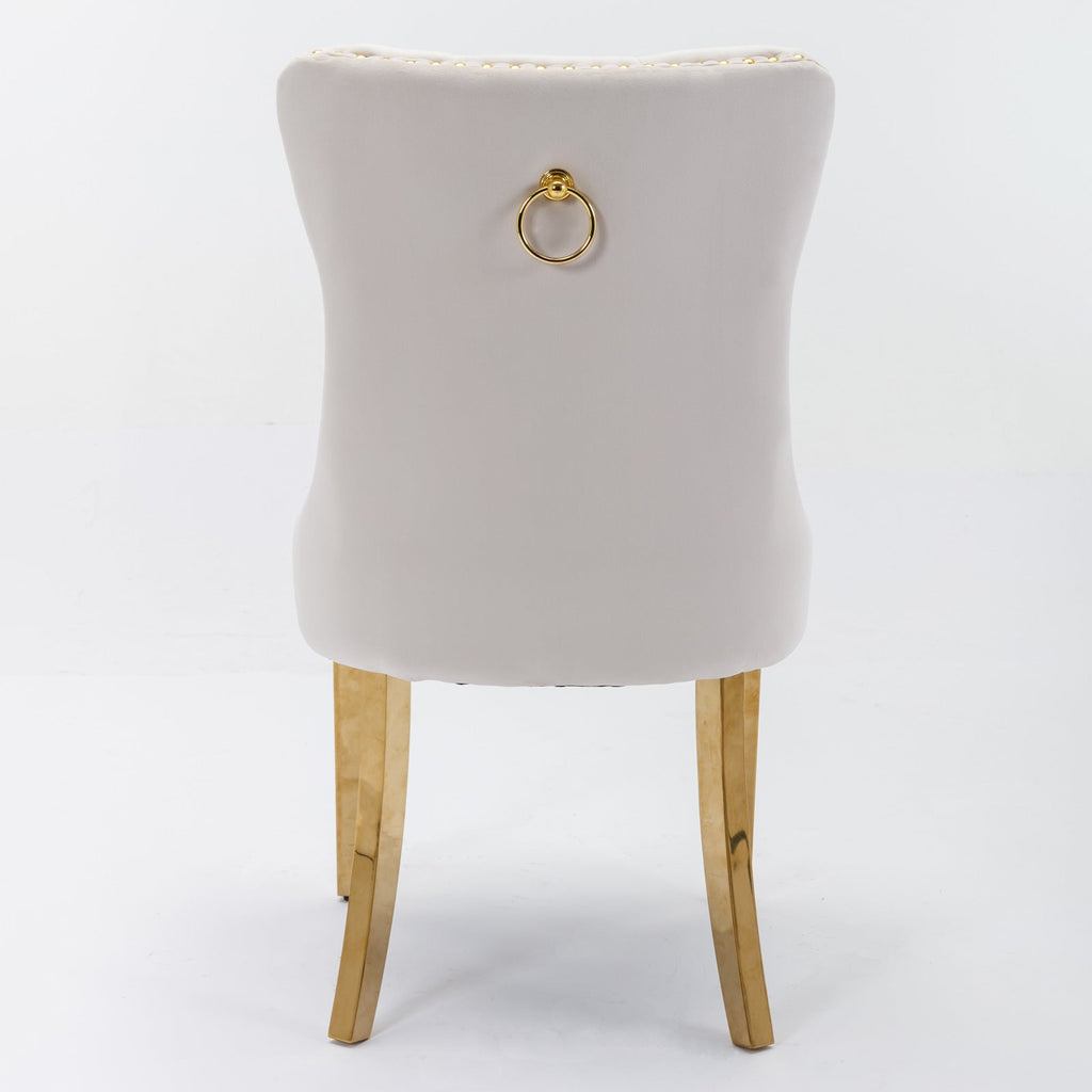 Nikki Collection Modern Tufted Velvet Upholstered Dining Chairs - Set of 2