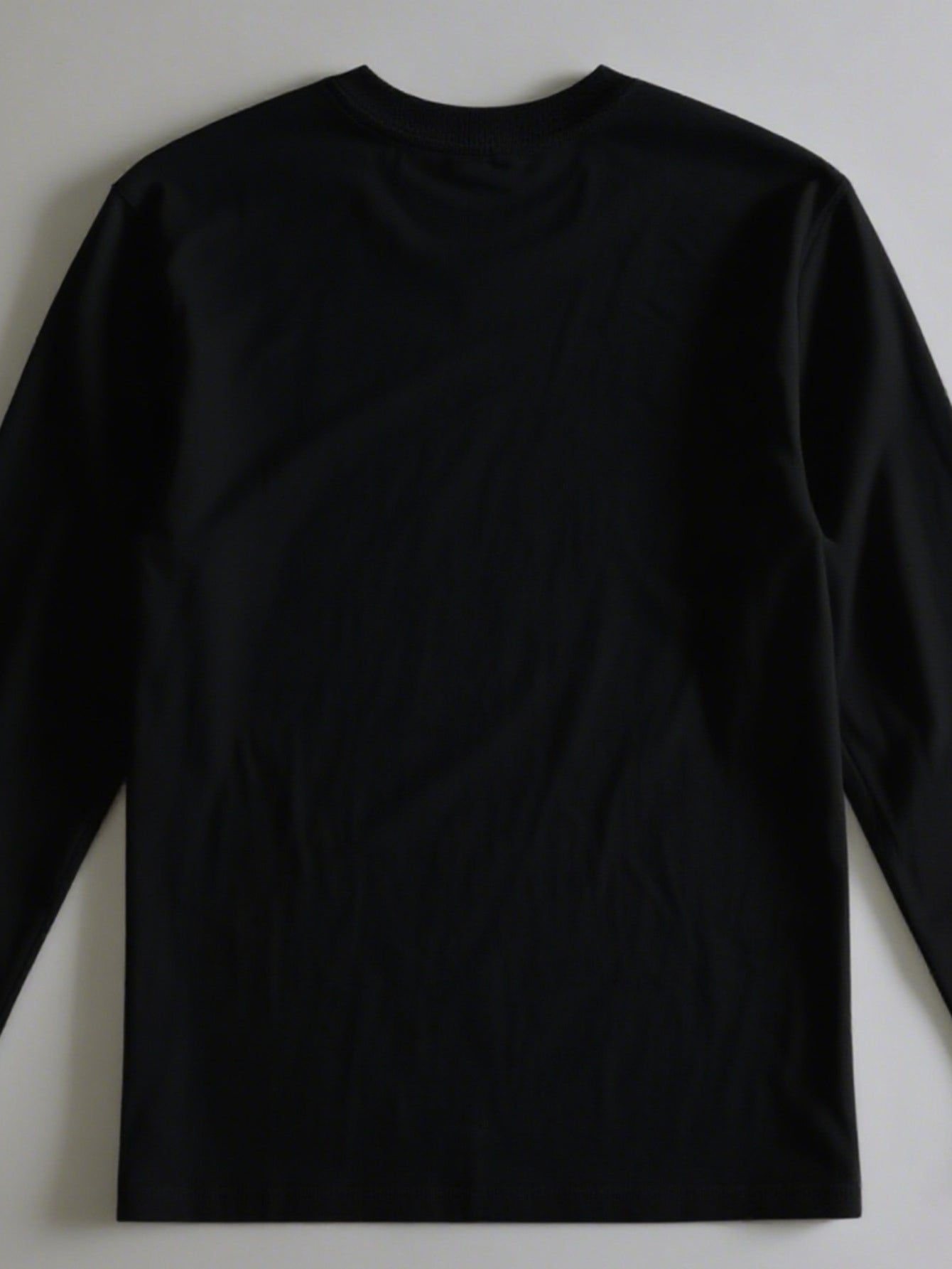 One Piece Long Sleeve T-Shirt | Simple Letter Theme Print, American Street Fashion, Crew Neck, Loose Fit, Slight Stretch Fabric, Color Random, All-Season