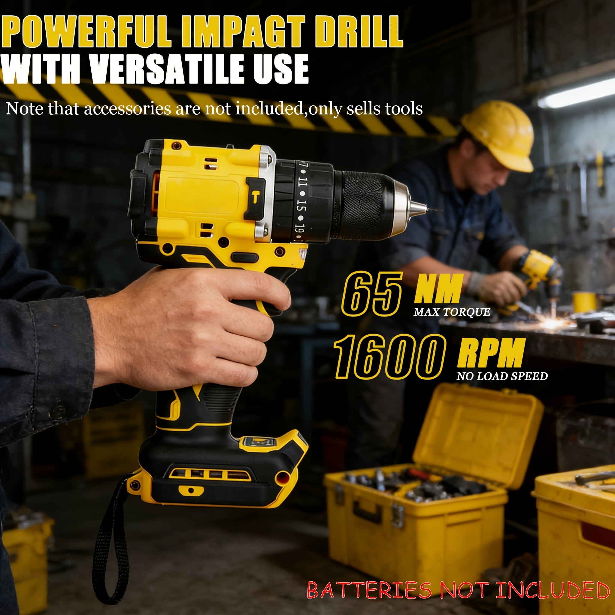 DCD805 20V Cordless Electric Tool | Brushless Impact Drill, Multi-functional Hand Drill, Lithium-ion Battery Powered (Batteries Not Included)