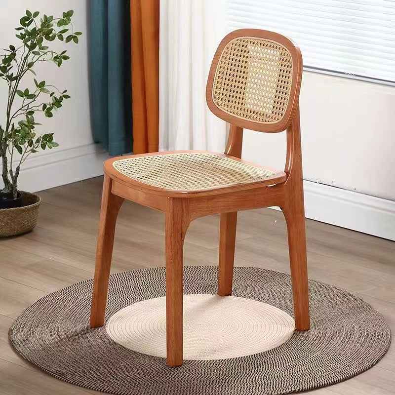 Solid Wood And Rattan Dining Chair Home Use Campana Chair