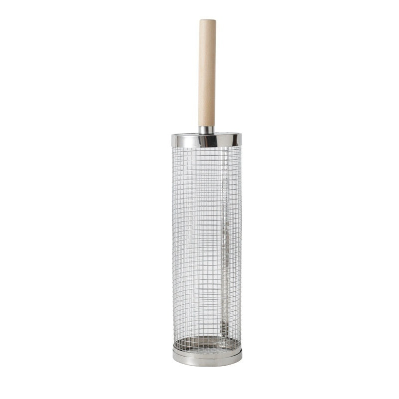 Outdoor BBQ Grill Basket With Wooden Handle