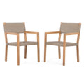 Outdoor Dining Chairs for Patios and Gardens (Set of 2) - Light Brown Multi / Light Teak