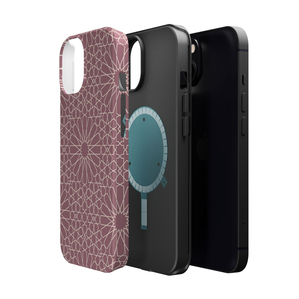 Pink Flower 🌸 Geometric Design Iphone Magnetic Tough Case
