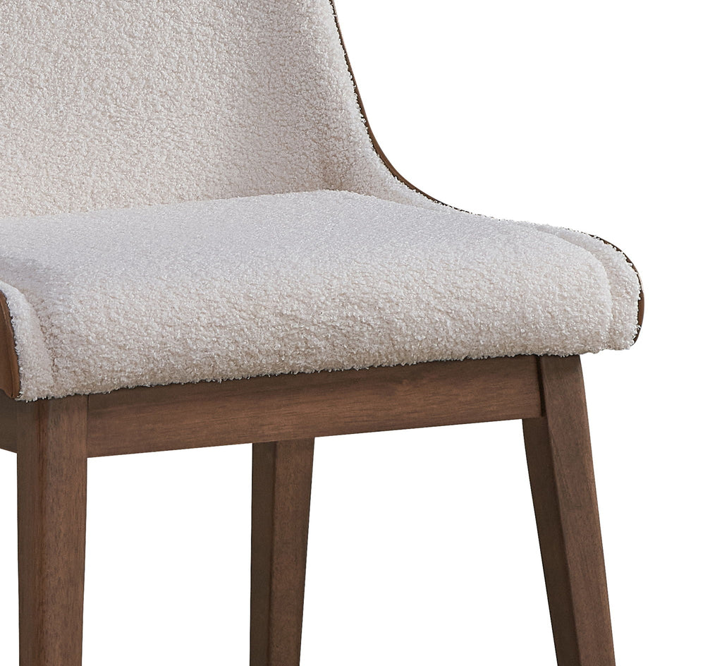 Ginny Boucle Velvet Side Chair (Set of 2) - Walnut