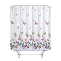 Colorful Butterfly Polyester Waterproof Printing Shower Curtain Home Bathroom Curtain Shower Partition Curtain With 12C Ring Set