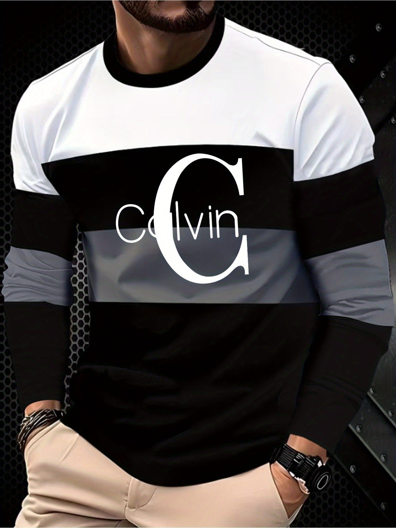 3D Digital Printed Men's Crew Neck Long Sleeve T-Shirt Halloween, Christmas Gifts