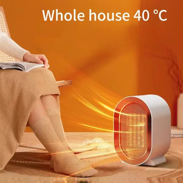 Portable Mini Ceramic Electric Space Heater - 220V Personal Desktop Fan