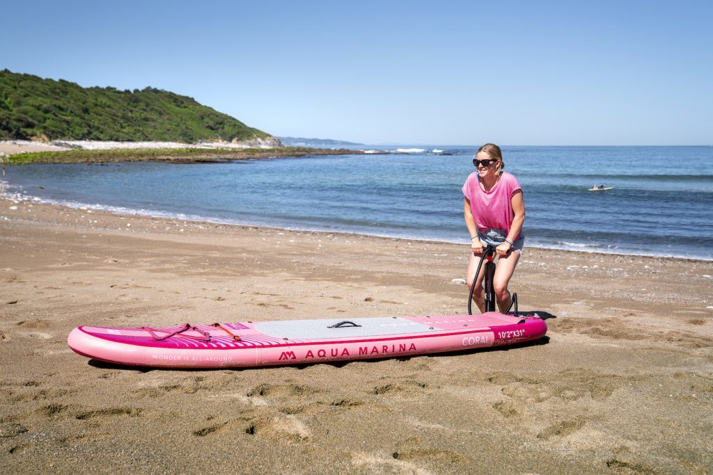 Aqua Marina Coral Stand Up Paddle Board with Carbon/Fiberglass Hybrid Paddle