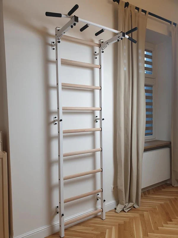 BenchK 721 Exercise Rehabilitation Wooden Wall Bars with Gymnastic Accessories