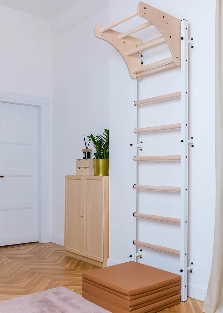 BenchK 711 Gymnastic Wooden Wall Bars with Pull-Up Bar and Accessories