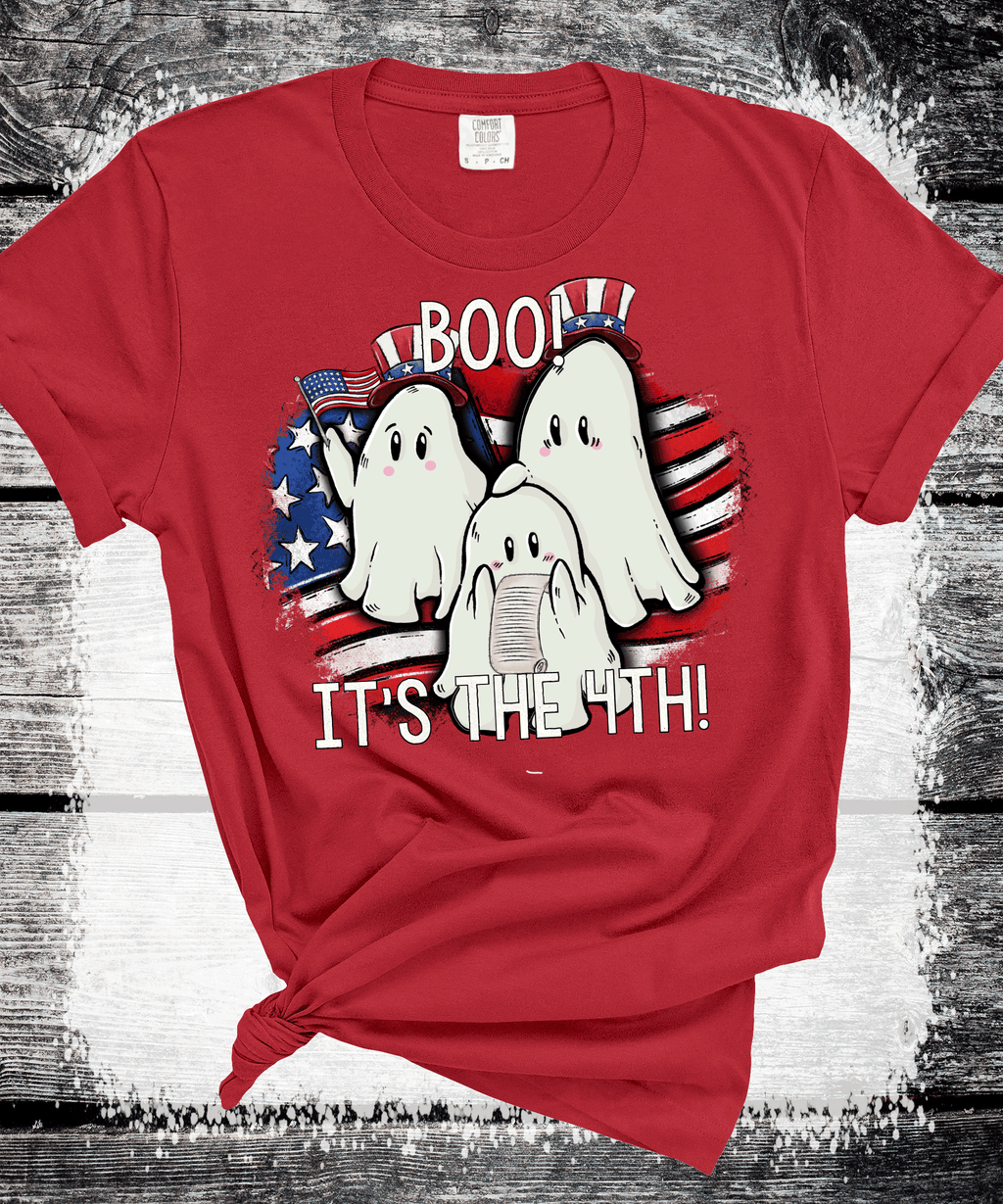 4th of July Shirt, Comfort Colors® Ghost Shirt, Patriotic ghost Tshirt, Independence Day Bow Shirt, USA Tee, America Shirt, July 4th Tee