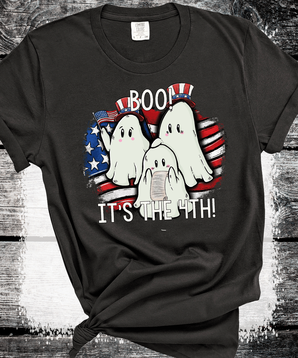 4th of July Shirt, Comfort Colors® Ghost Shirt, Patriotic ghost Tshirt, Independence Day Bow Shirt, USA Tee, America Shirt, July 4th Tee