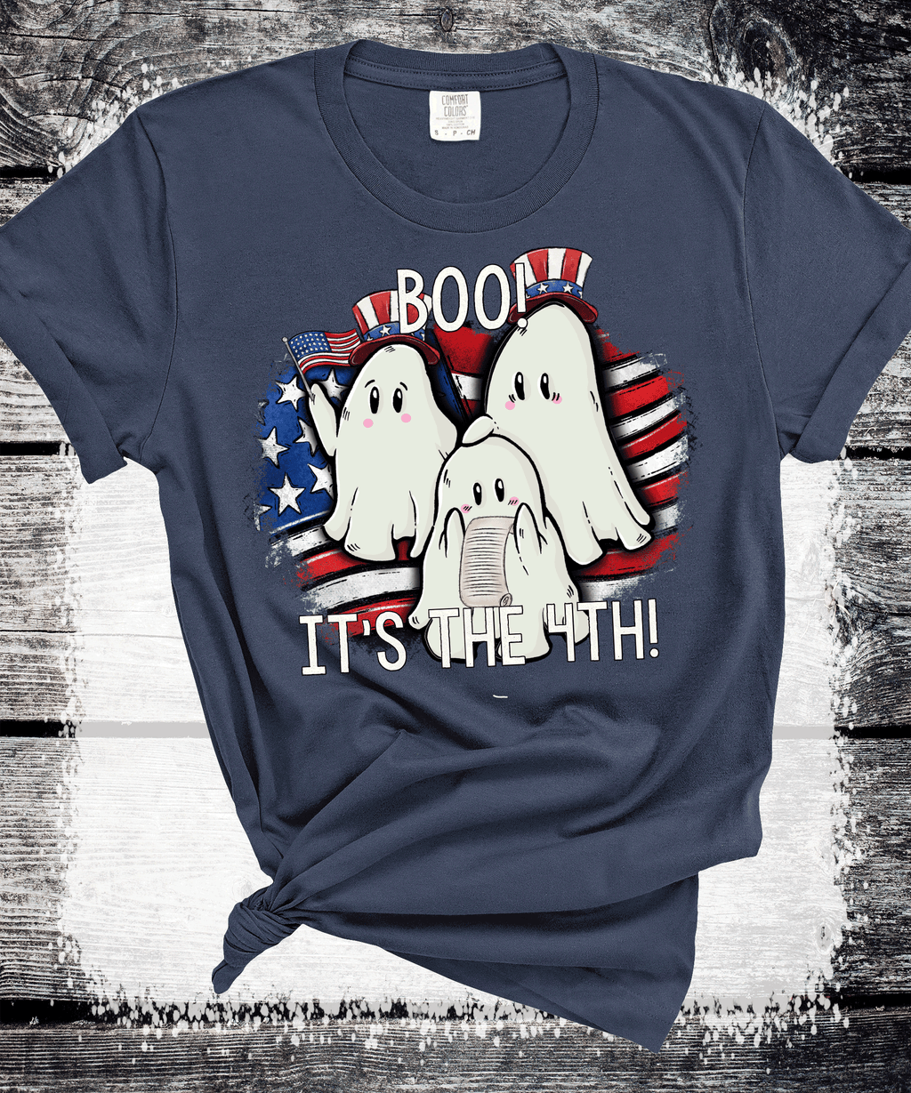 4th of July Shirt, Comfort Colors® Ghost Shirt, Patriotic ghost Tshirt, Independence Day Bow Shirt, USA Tee, America Shirt, July 4th Tee