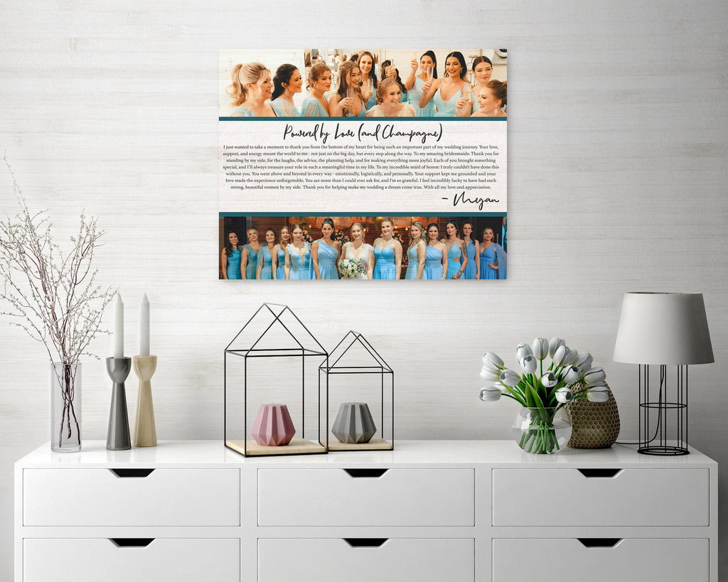 Bridesmaid & Maid of Honor Photo Canvas • Custom Thank You Gift