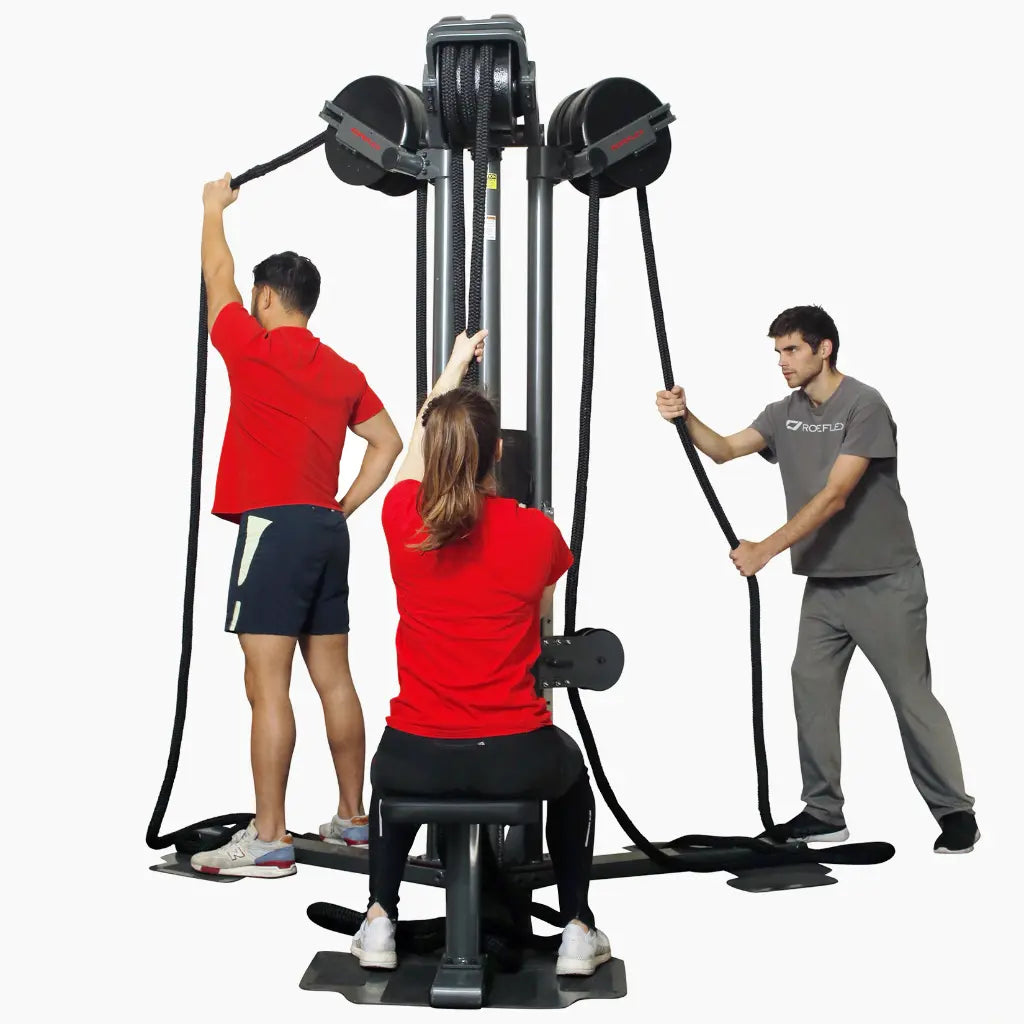 Ropeflex RX2500T 3-Station Upright Infinity Group Rope Trainer with DSS Progressive Resistance Technology