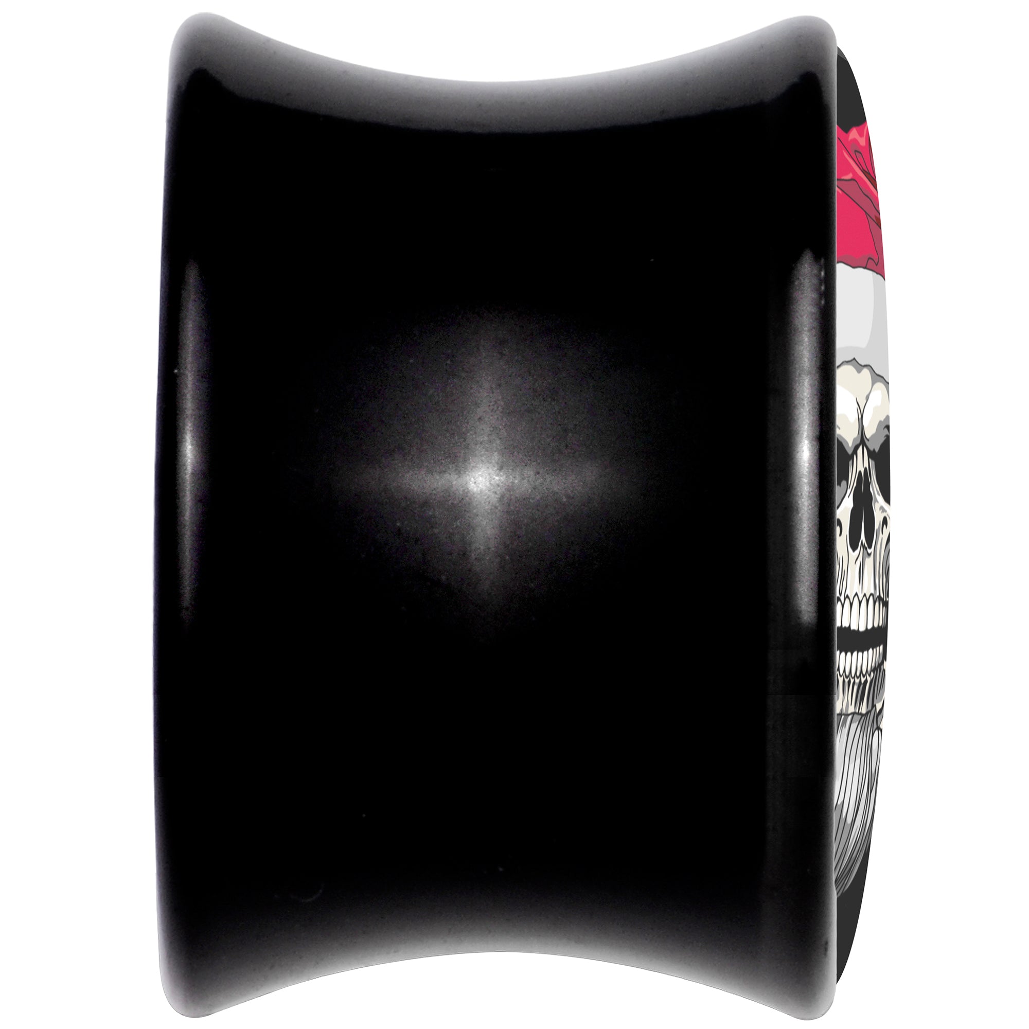 Holiday Skeleton Santa Claus Black Acrylic Saddle Plug Set by Onyx O