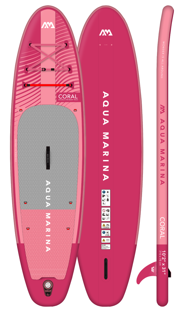 Aqua Marina Coral Stand Up Paddle Board with Carbon/Fiberglass Hybrid Paddle