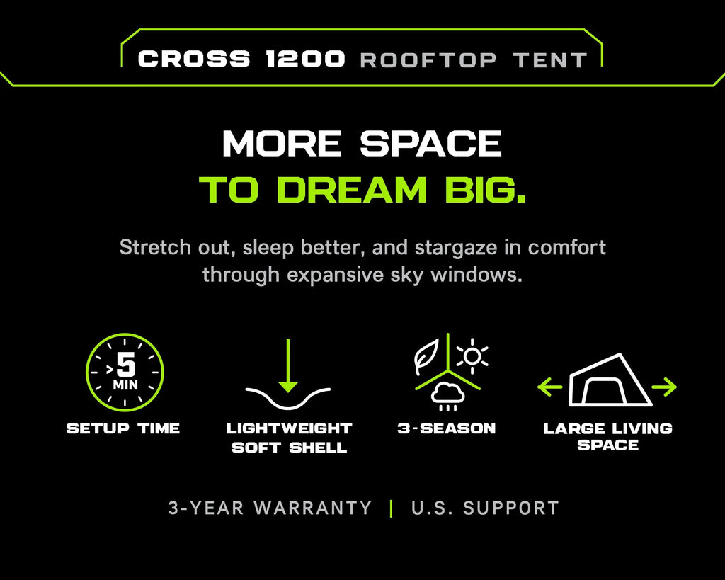 Ironman 4x4 Cross 1200 MK2 Vehicle Rooftop Tent
