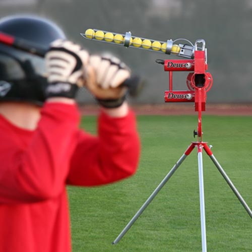 Heater Deuce 75 MPH Pitching Machine w/ Feeder & Xtender 36' Batting Cage