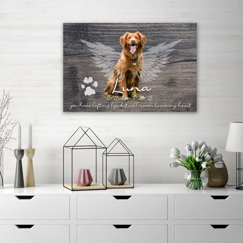 Personalized Dog Memorial Canvas with Paw Print
