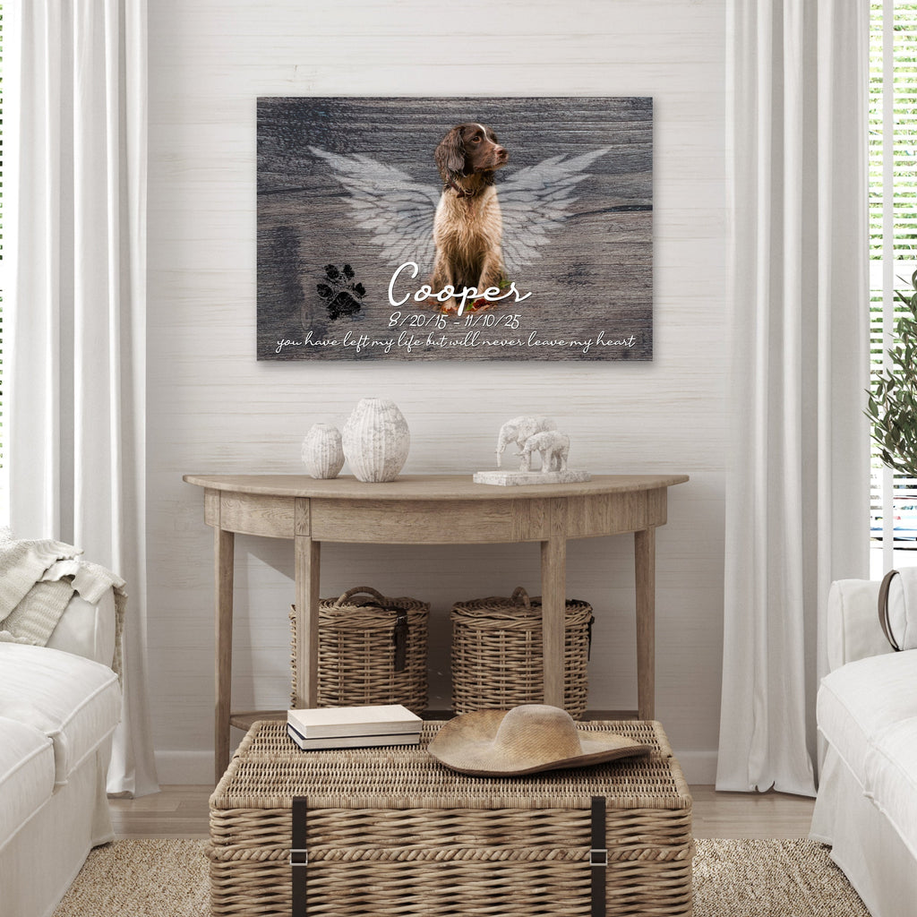 Personalized Dog Memorial Canvas with Paw Print