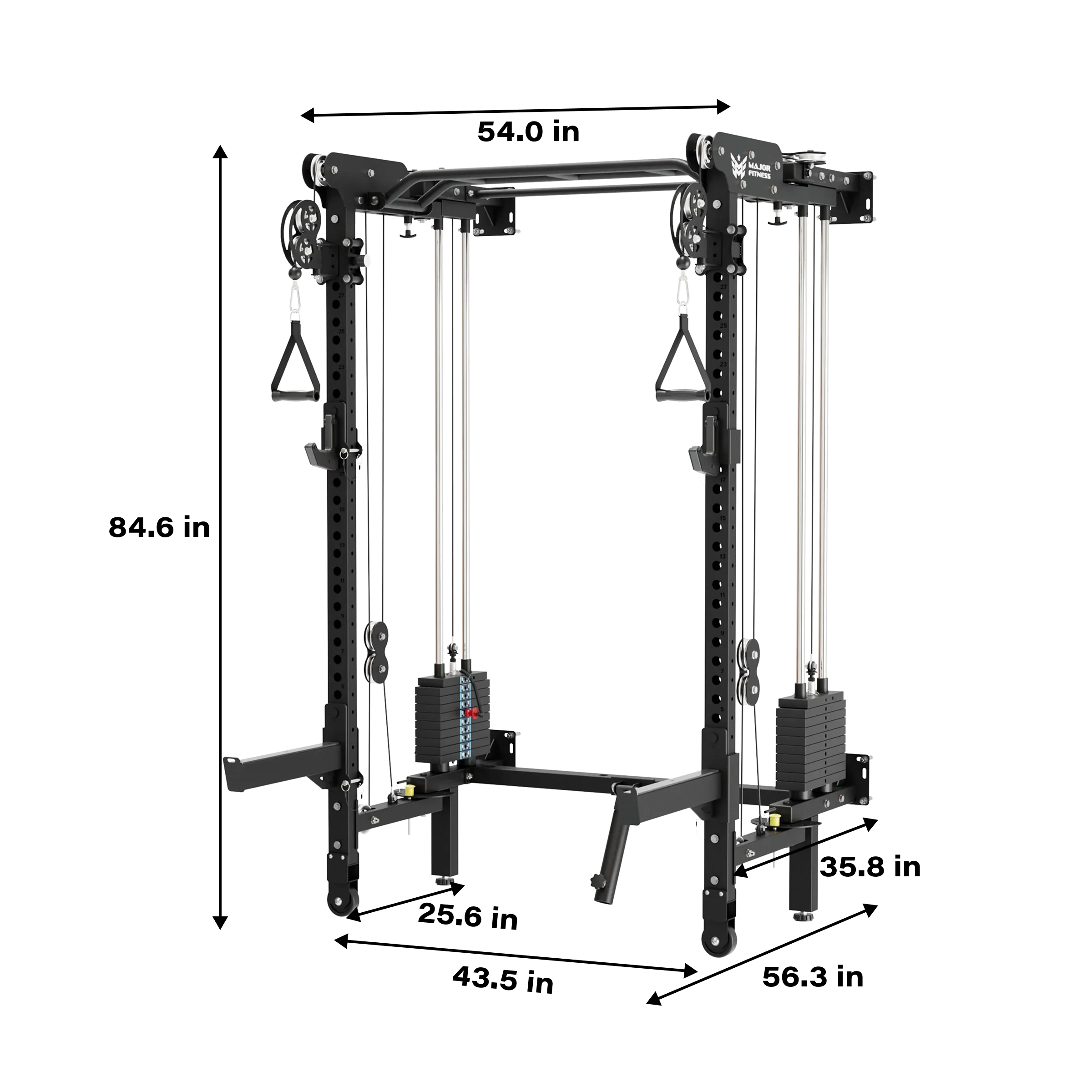 Major Fitness F35 All-In-One Home Gym Wall-Mount Folding Power Rack