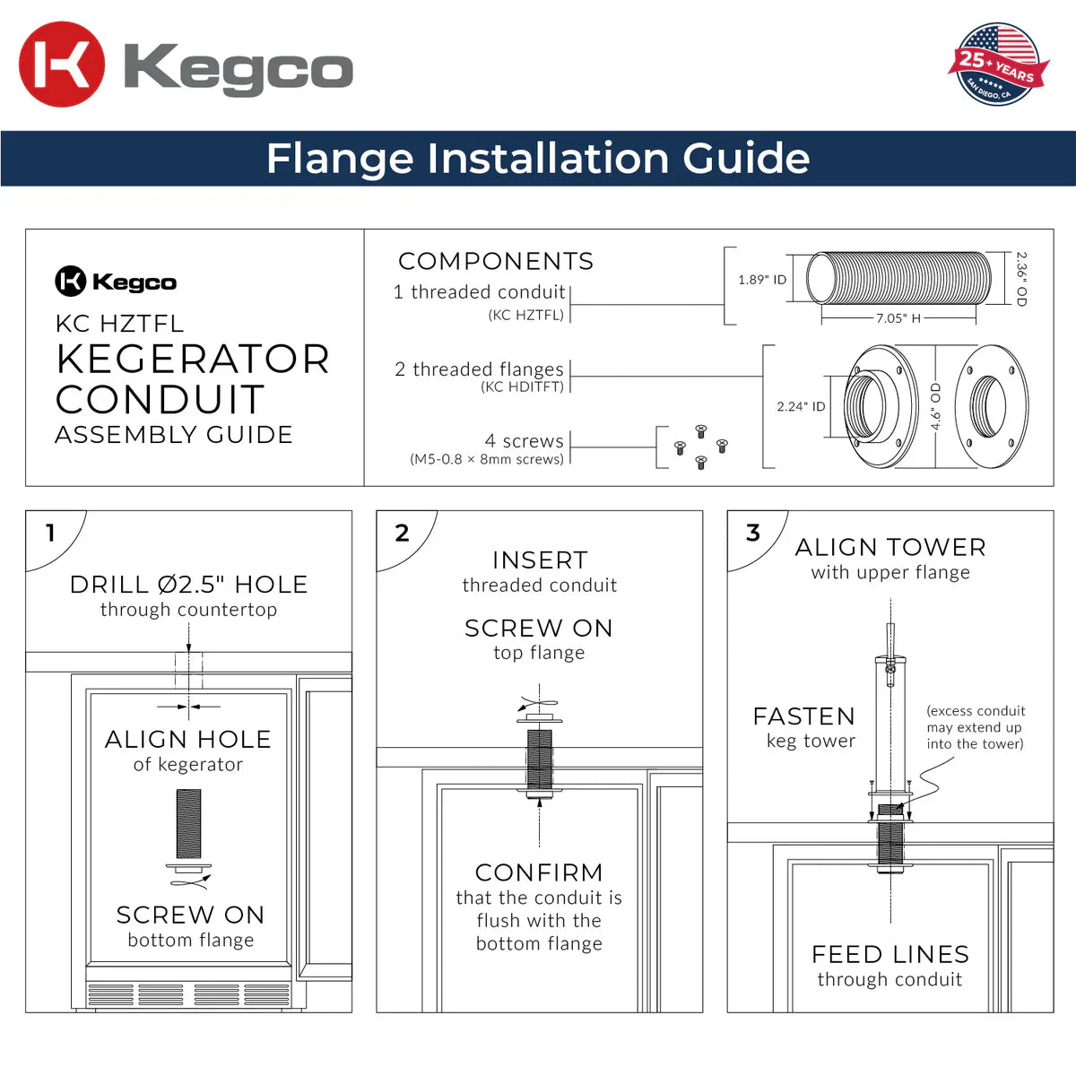 Kegco 24" Single Faucet Built-In Kegerator - Outdoor