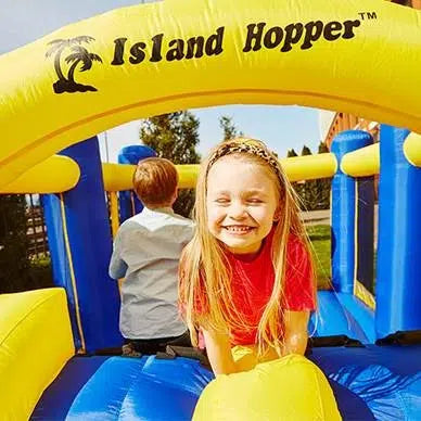 Island Hopper Racing Slide and Slam Bounce House